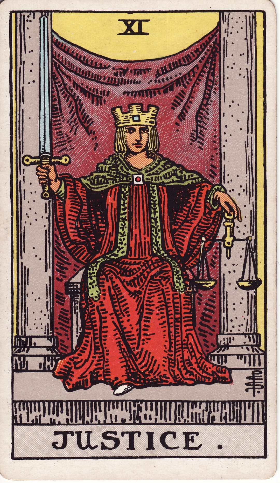 Ilustração da carta A Justiça