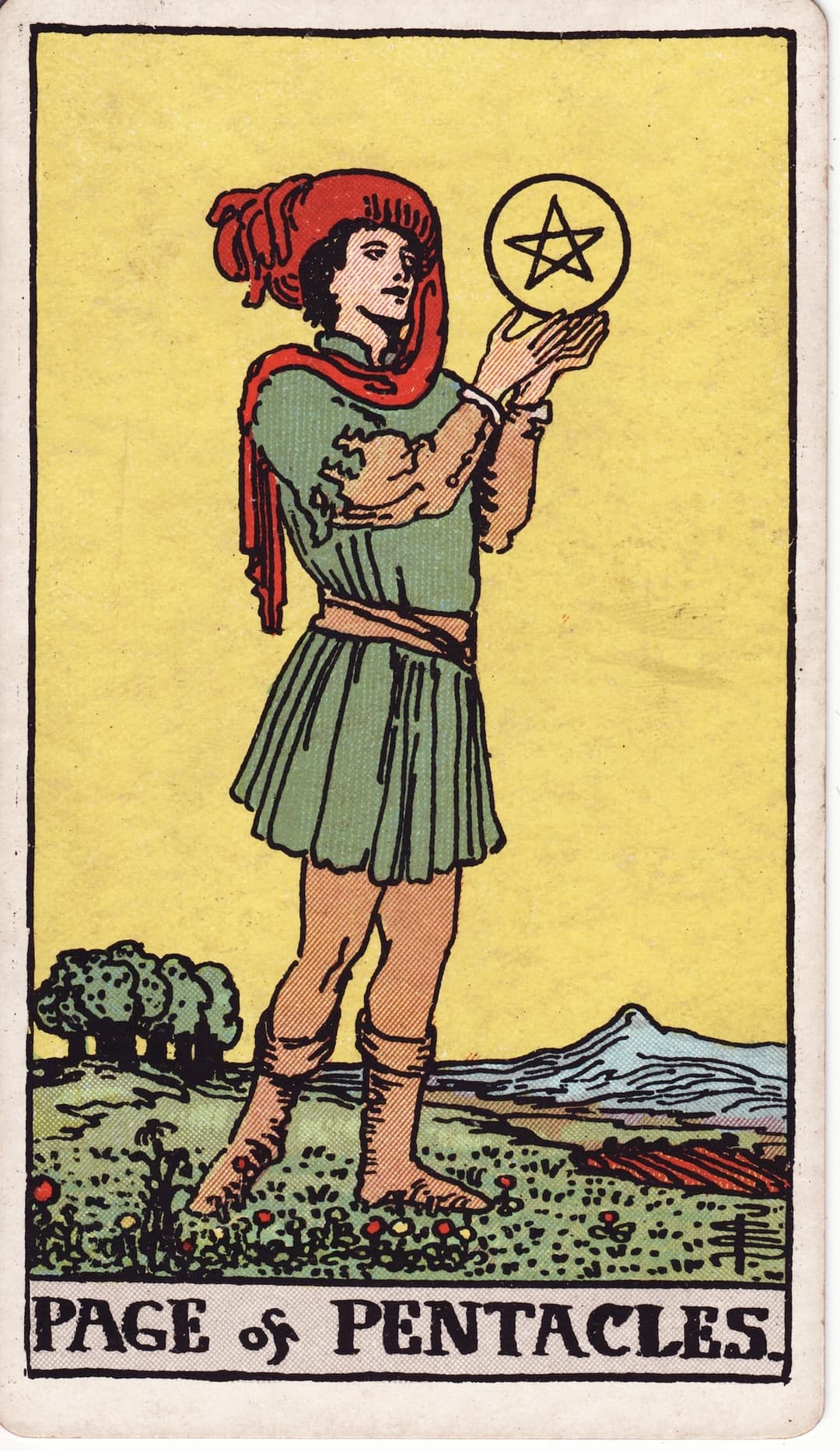 Ilustração da carta Pagem de Ouros