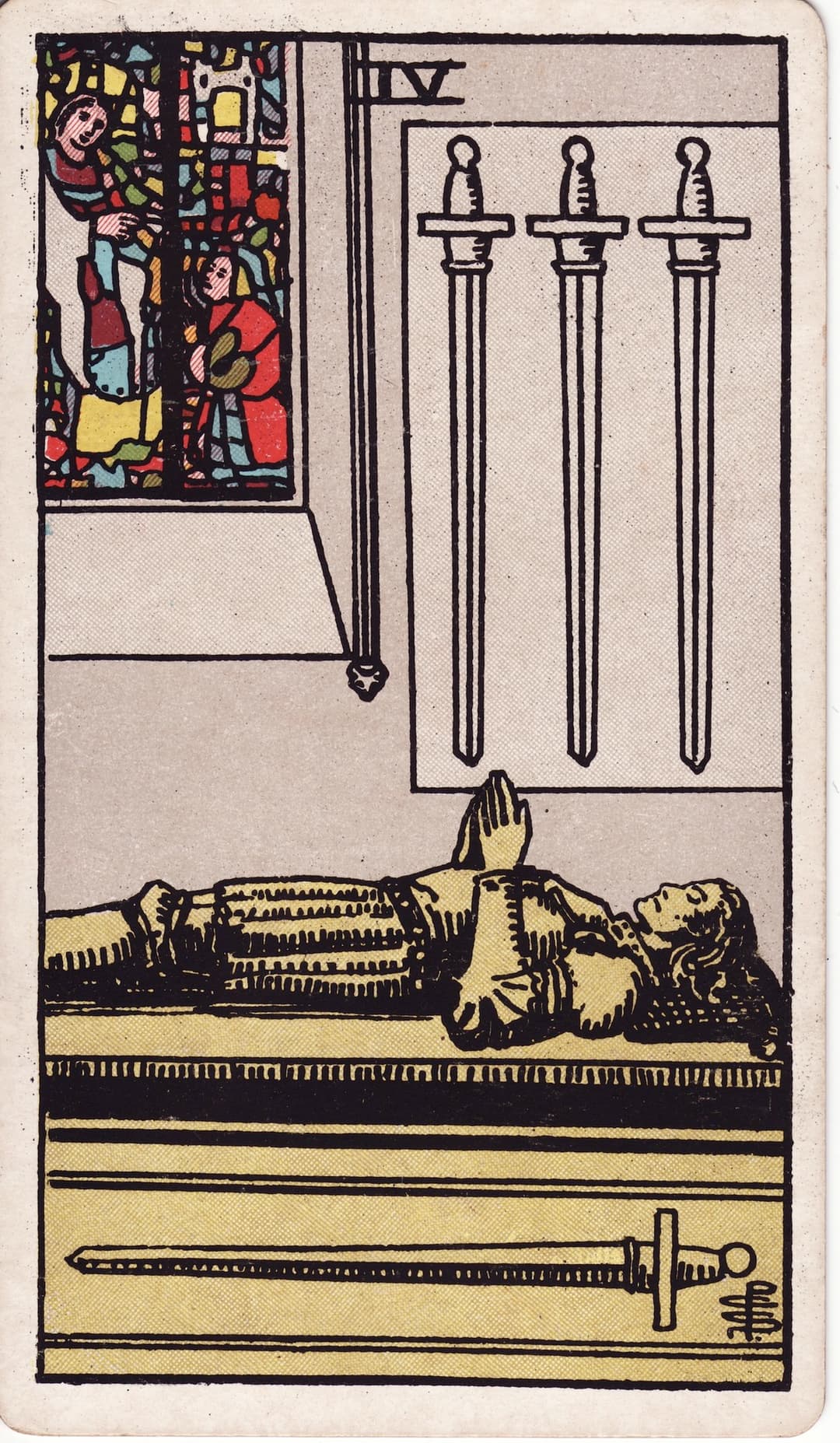 Ilustração da carta Quatro de Espadas