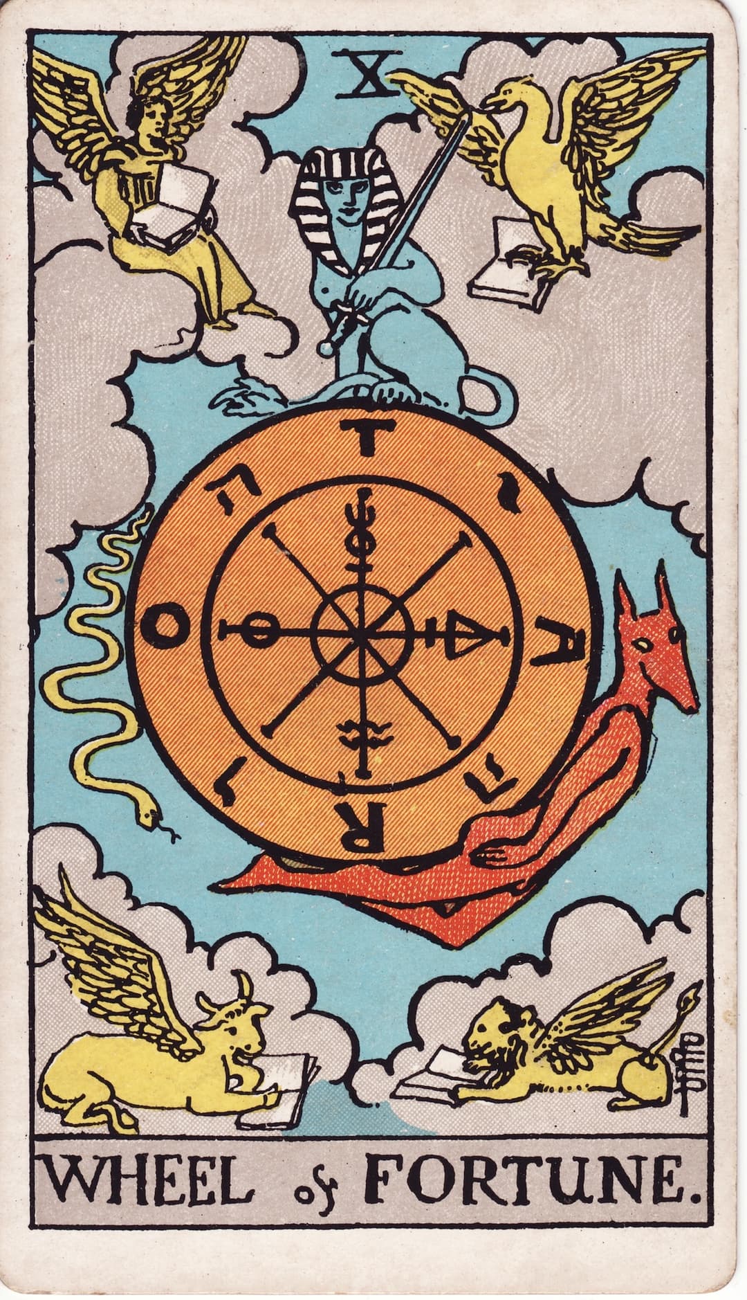 Ilustração da carta A Roda da Fortuna
