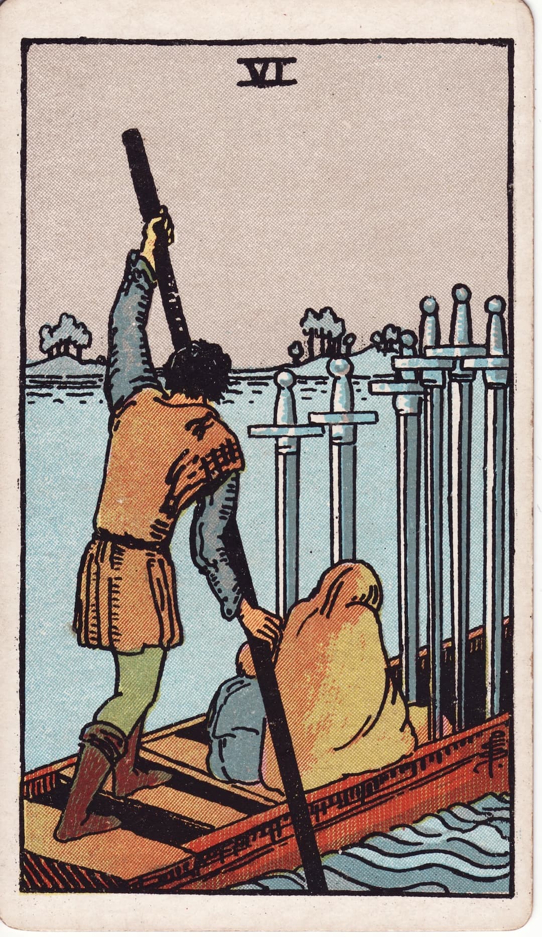 Ilustração da carta Seis de Espadas